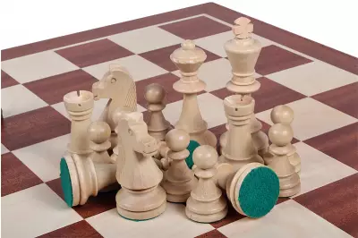 Figury szachowe Staunton nr 6 (96 mm) w drewnianym kuferku